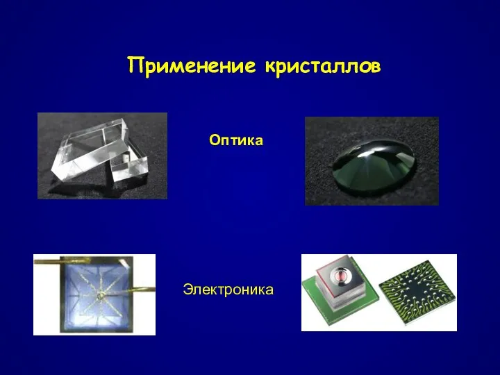 Применение кристаллов Оптика Электроника