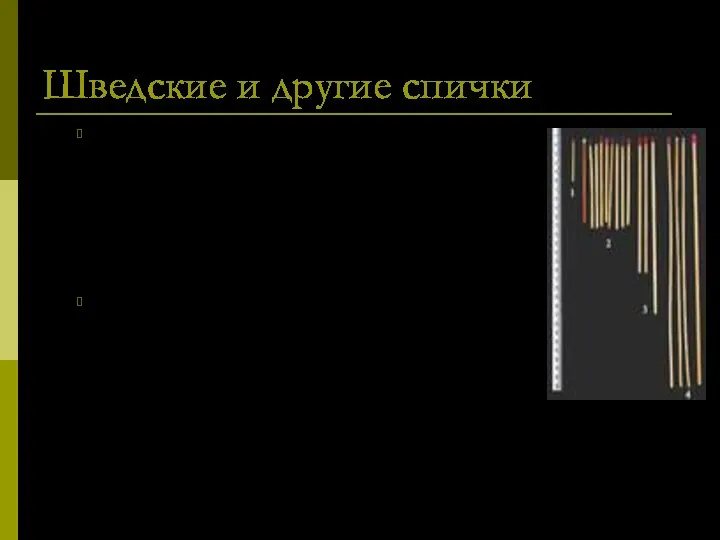 Шведские и другие спички Парижанин Жан Шансель покрыл кончики тонких деревянных