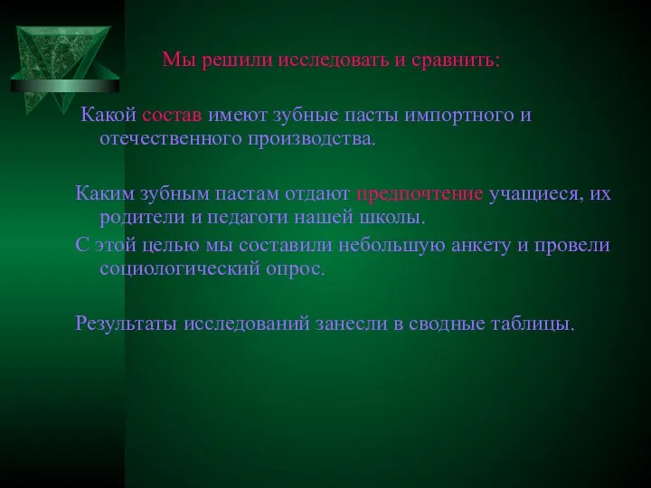 Мы решили исследовать и сравнить: Какой состав имеют зубные пасты импортного