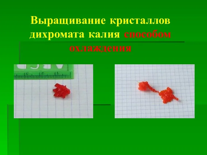 Выращивание кристаллов дихромата калия способом охлаждения