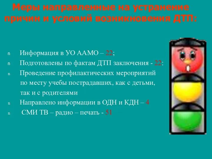 Меры направленные на устранение причин и условий возникновения ДТП: Информация в