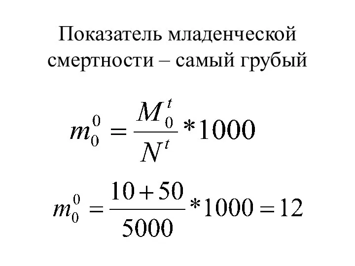 Показатель младенческой смертности – самый грубый