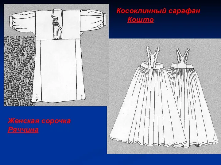 Косоклинный сарафан Кошто Женская сорочка Ряччина