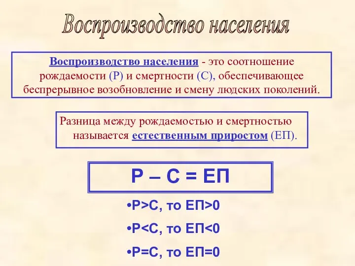 Р – С = ЕП Р>С, то ЕП>0 Р Р=С, то