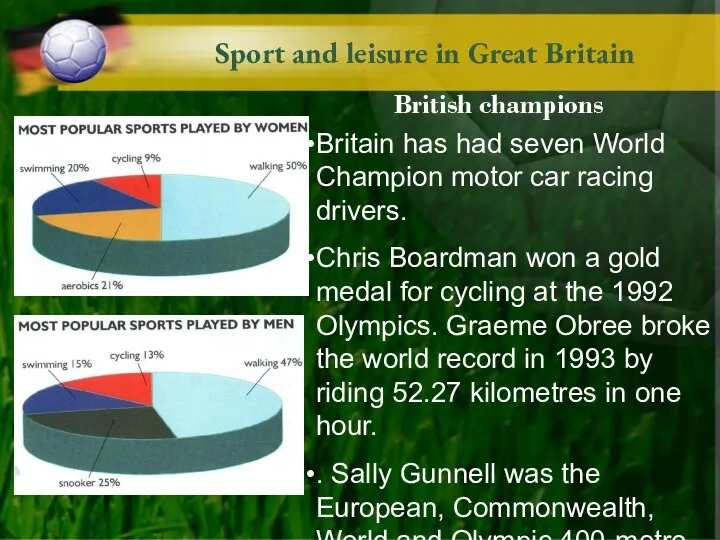 Sport and leisure in Great Britain British champions Britain has had