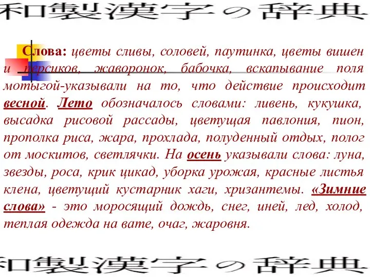 Слова: цветы сливы, соловей, паутинка, цветы вишен и персиков, жаворонок, бабочка,