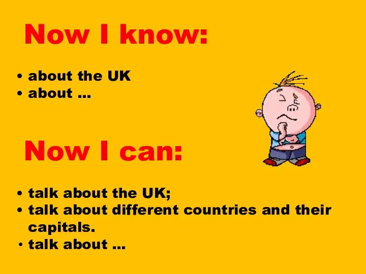 Now I know: about the UK about … Now I can: