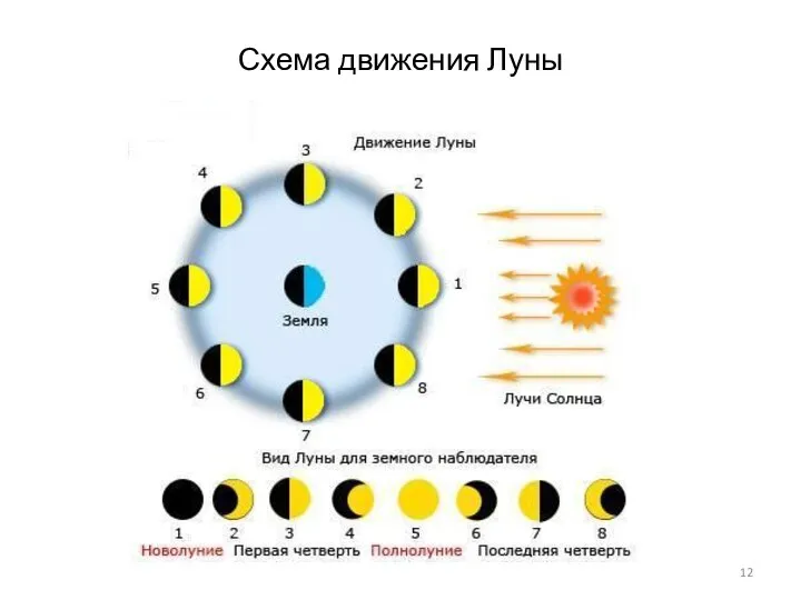 Схема движения Луны