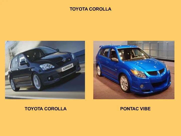 TOYOTA COROLLA TOYOTA COROLLA PONTAC VIBE