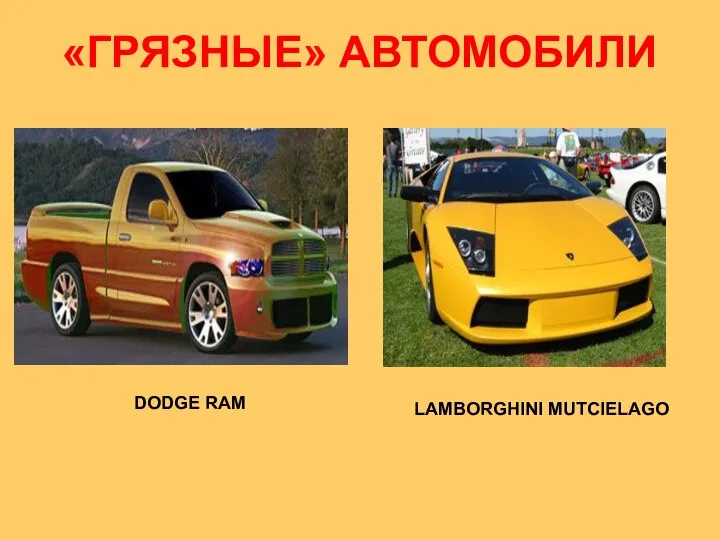 «ГРЯЗНЫЕ» АВТОМОБИЛИ DODGE RAM LAMBORGHINI MUTCIELAGO