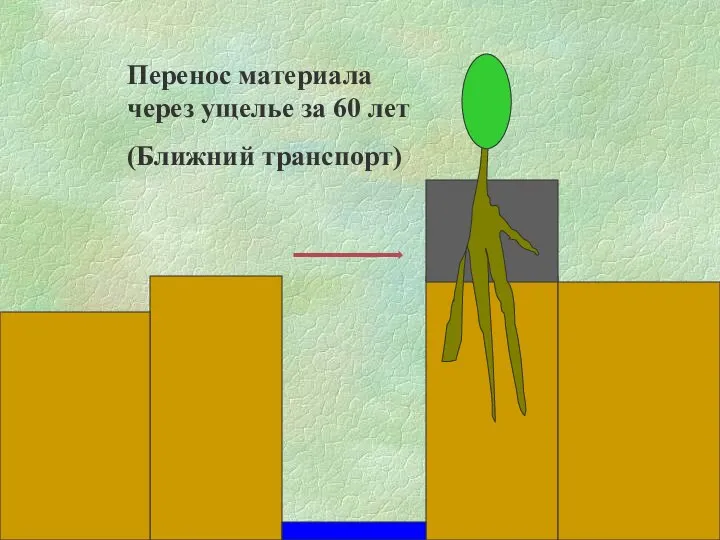 Перенос материала через ущелье за 60 лет (Ближний транспорт)