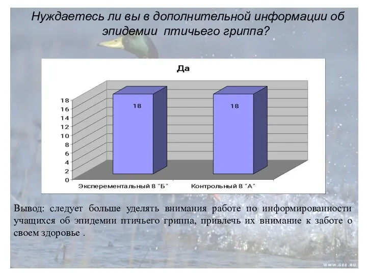 Нуждаетесь ли вы в дополнительной информации об эпидемии птичьего гриппа? Вывод: