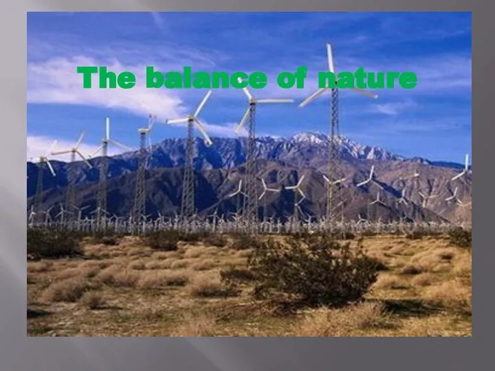 The balance of nature