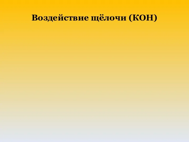 Воздействие щёлочи (КОН)