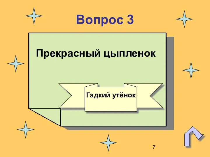 Вопрос 3 Прекрасный цыпленок Гадкий утёнок