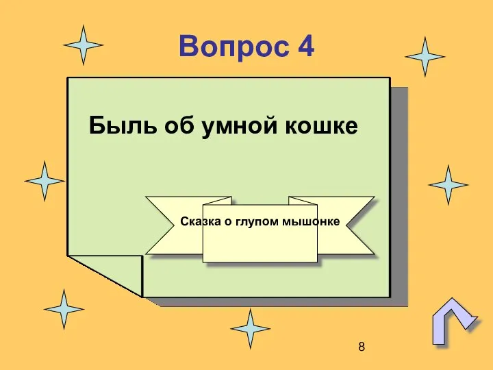 Вопрос 4 Быль об умной кошке Сказка о глупом мышонке