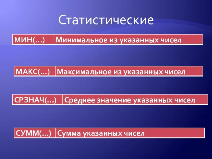 Статистические