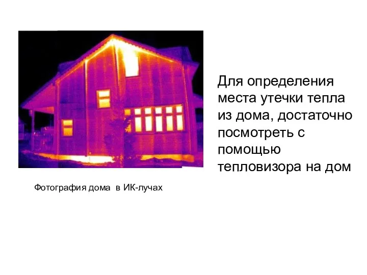 Для определения места утечки тепла из дома, достаточно посмотреть с помощью