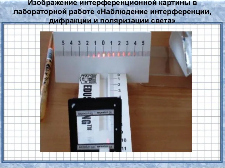 Изображение интерференционной картины в лабораторной работе «Наблюдение интерференции, дифракции и поляризации света»