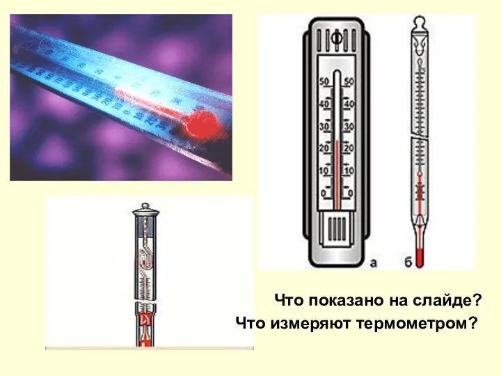 Что показано на слайде? Что измеряют термометром?