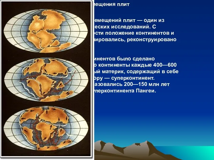 Прошлые перемещения плит Восстановление прошлых перемещений плит — один из основных