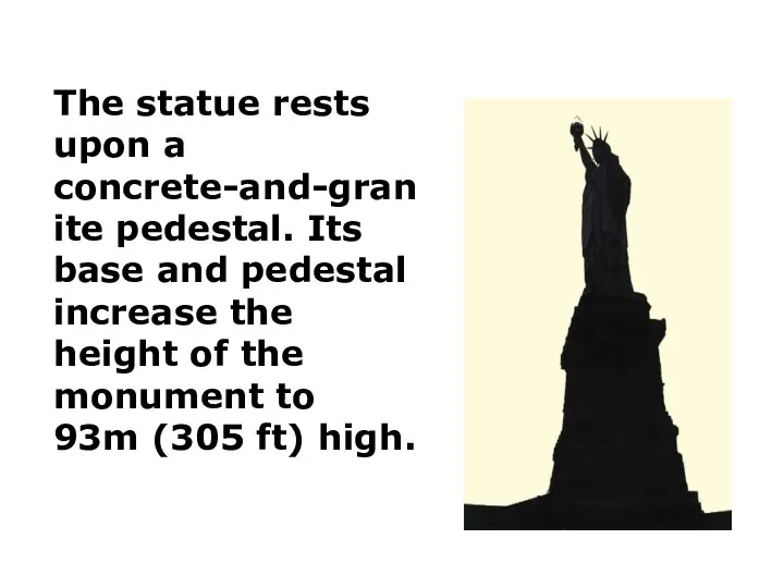 The statue rests upon a concrete-and-granite pedestal. Its base and pedestal