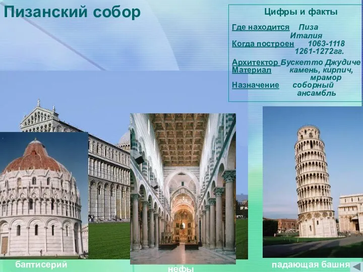 Пизанский собор Цифры и факты Где находится Пиза Италия Когда построен