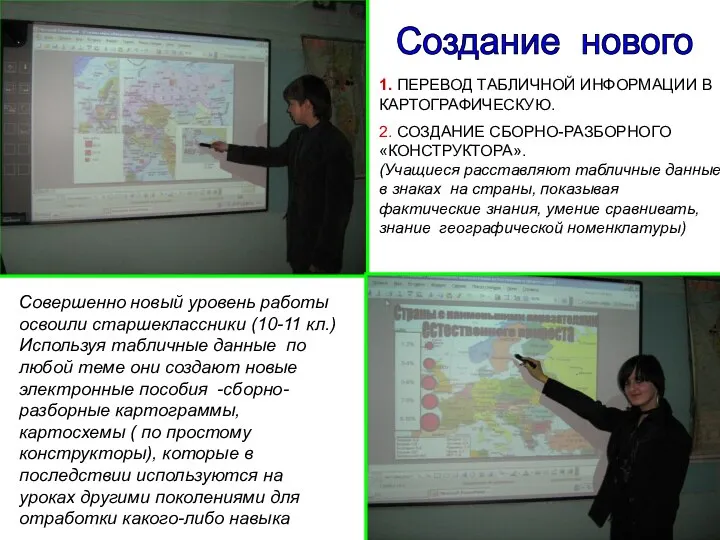 Совершенно новый уровень работы освоили старшеклассники (10-11 кл.) Используя табличные данные