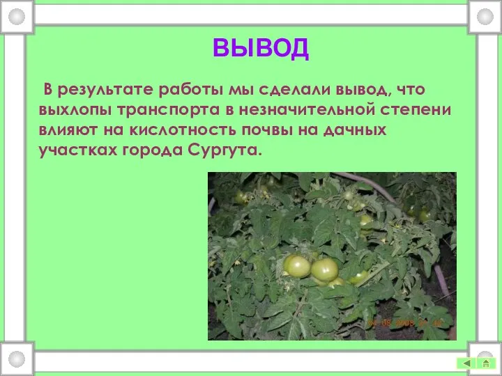 ВЫВОД В результате работы мы сделали вывод, что выхлопы транспорта в