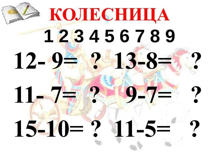 КОЛЕСНИЦА 1 2 3 4 5 6 7 8 9 13-8=