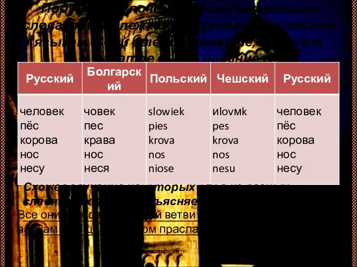 Подумайте, почему похожи некоторые слова, принадлежащие к разным славянским языкам. Свой
