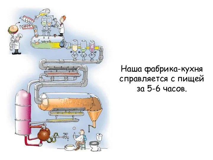 Наша фабрика-кухня справляется с пищей за 5-6 часов.