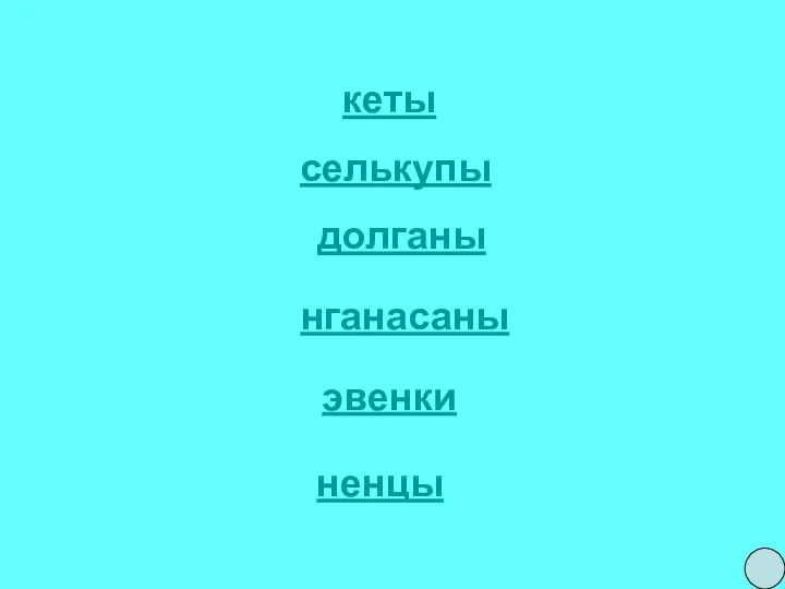 кеты селькупы долганы нганасаны эвенки ненцы