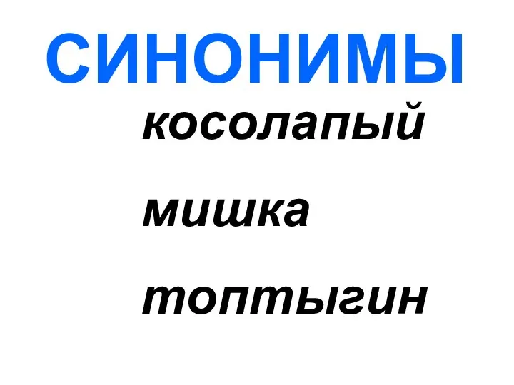 СИНОНИМЫ косолапый мишка топтыгин