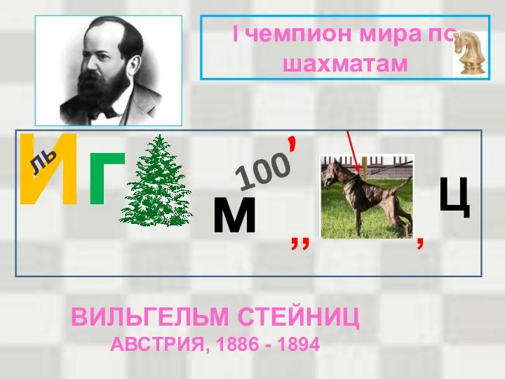 I чемпион мира по шахматам Иг м 100 , ль ВИЛЬГЕЛЬМ