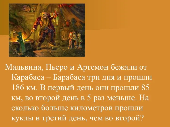 Мальвина, Пьеро и Артемон бежали от Карабаса – Барабаса три дня