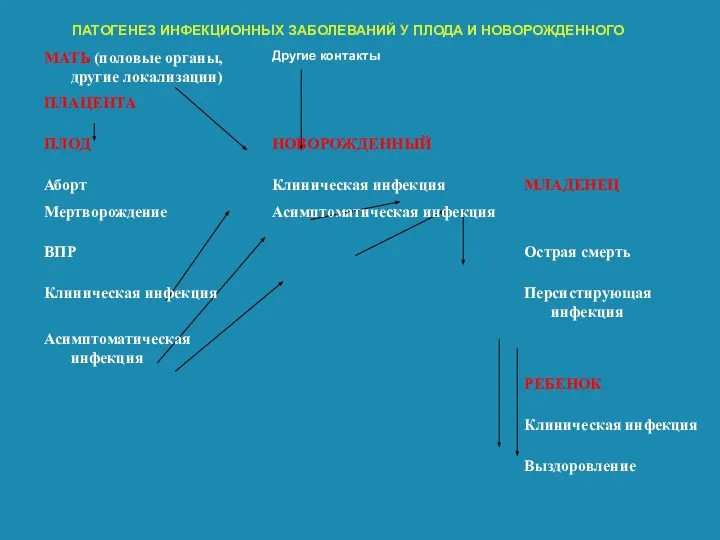 ПАТОГЕНЕЗ ИНФЕКЦИОННЫХ ЗАБОЛЕВАНИЙ У ПЛОДА И НОВОРОЖДЕННОГО