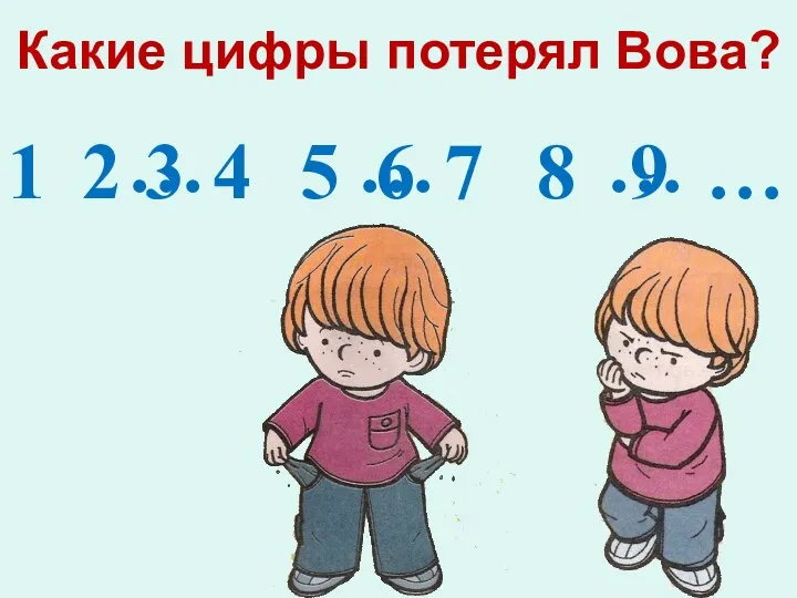 … … … Какие цифры потерял Вова? 3 5 6 1