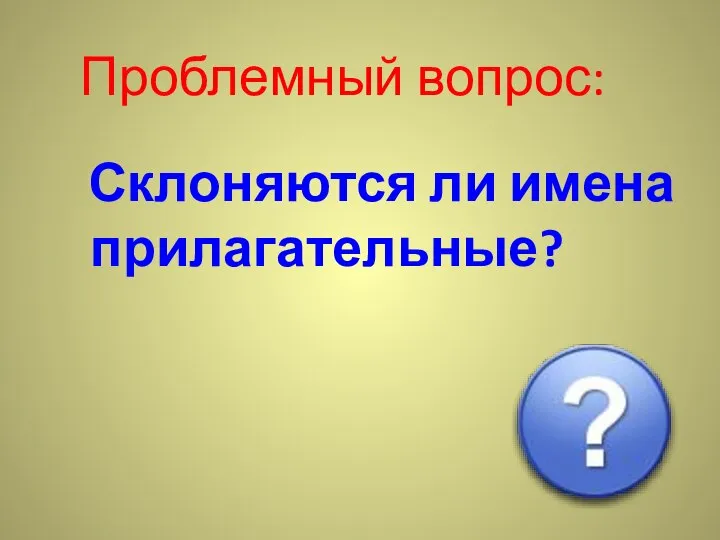 Проблемный вопрос: Склоняются ли имена прилагательные?