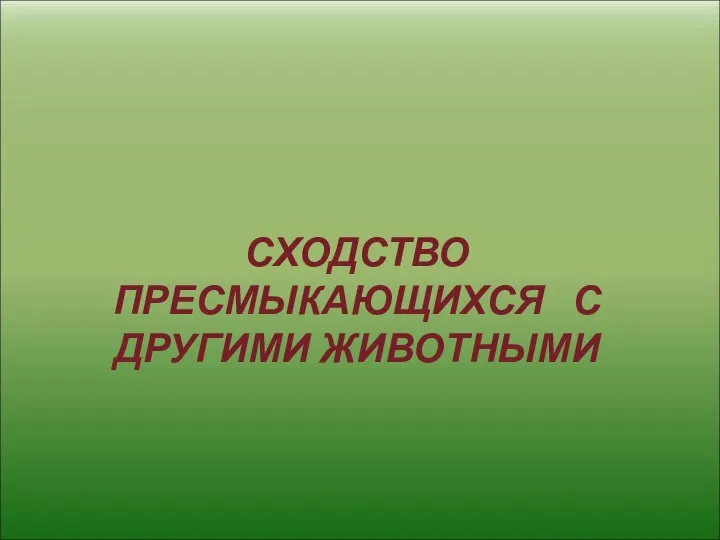 СХОДСТВО ПРЕСМЫКАЮЩИХСЯ С ДРУГИМИ ЖИВОТНЫМИ