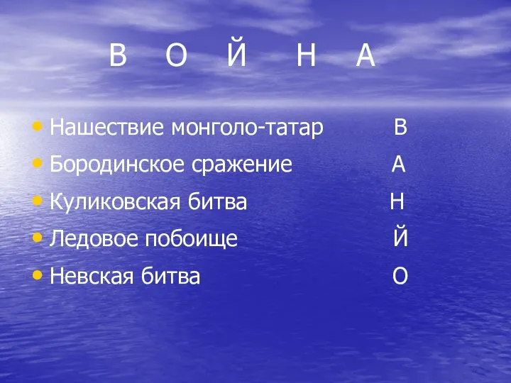 В О Й Н А Нашествие монголо-татар В Бородинское сражение А