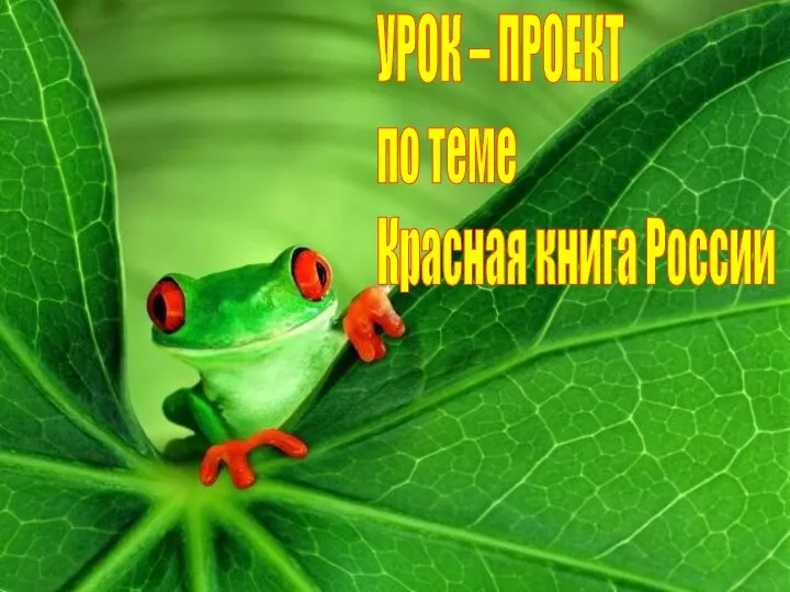 УРОК – ПРОЕКТ по теме Красная книга России