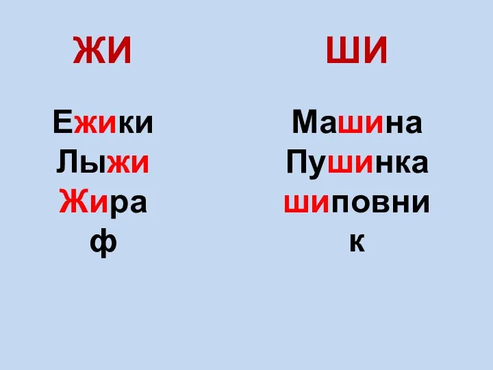 ЖИ ШИ Ежики Лыжи Жираф Машина Пушинка шиповник