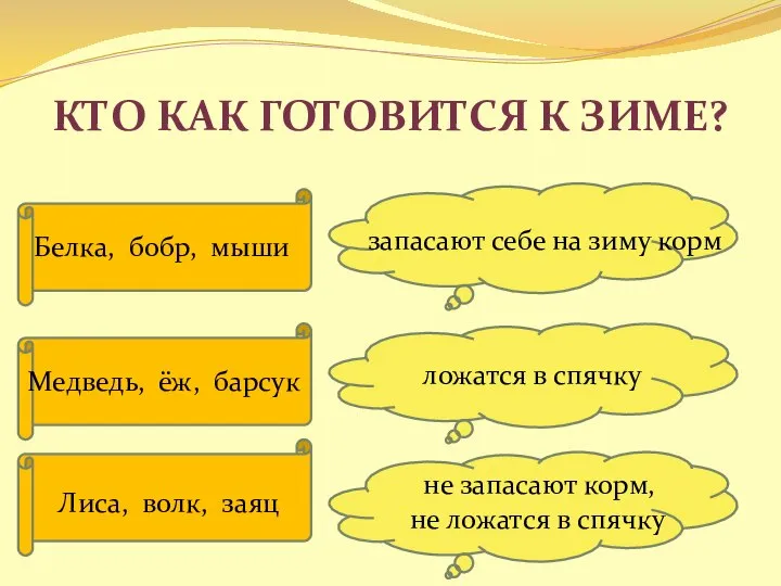 Кто как готовится к зиме? Белка, бобр, мыши