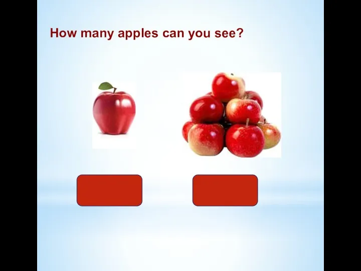 одно How many apples can you see? много