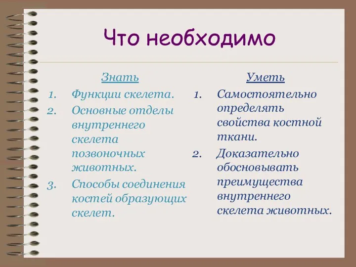 Что необходимо Знать Функции скелета. Основные отделы внутреннего скелета позвоночных животных.