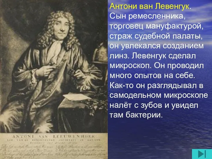 Антони ван Левенгук. Сын ремесленника, торговец мануфактурой, страж судебной палаты, он