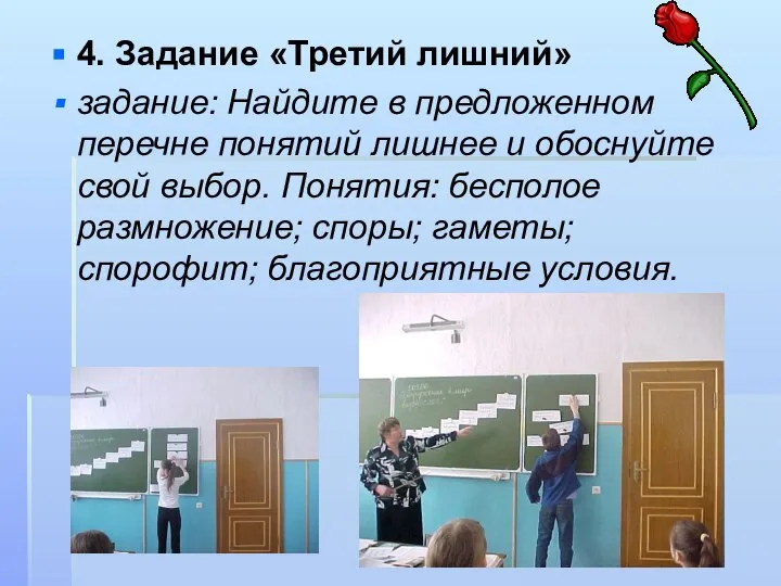 4. Задание «Третий лишний» задание: Найдите в предложенном перечне понятий лишнее