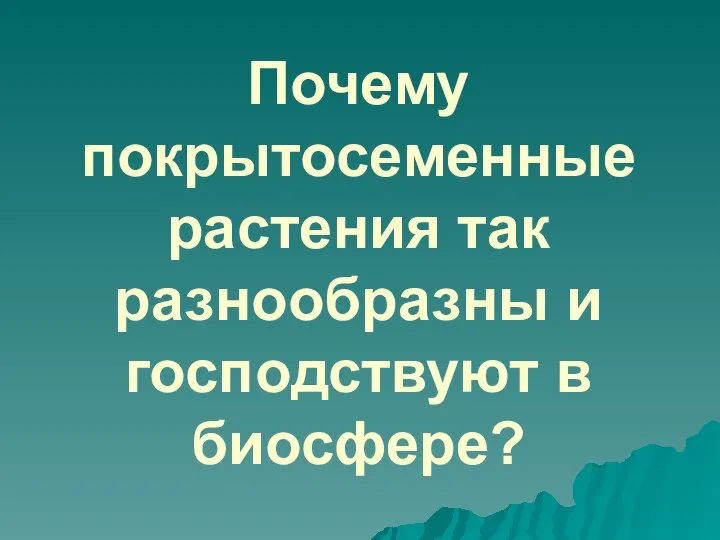 Почему покрытосеменные растения так разнообразны и господствуют в биосфере?