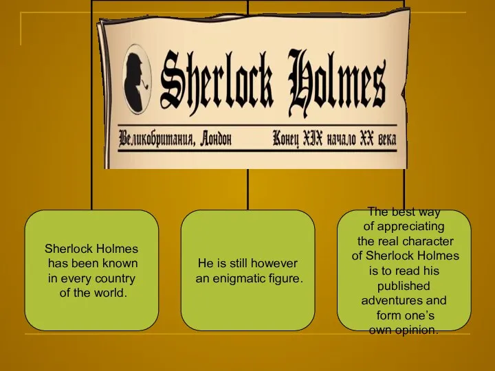 Sherlock Holmes has been known in every country of the world.